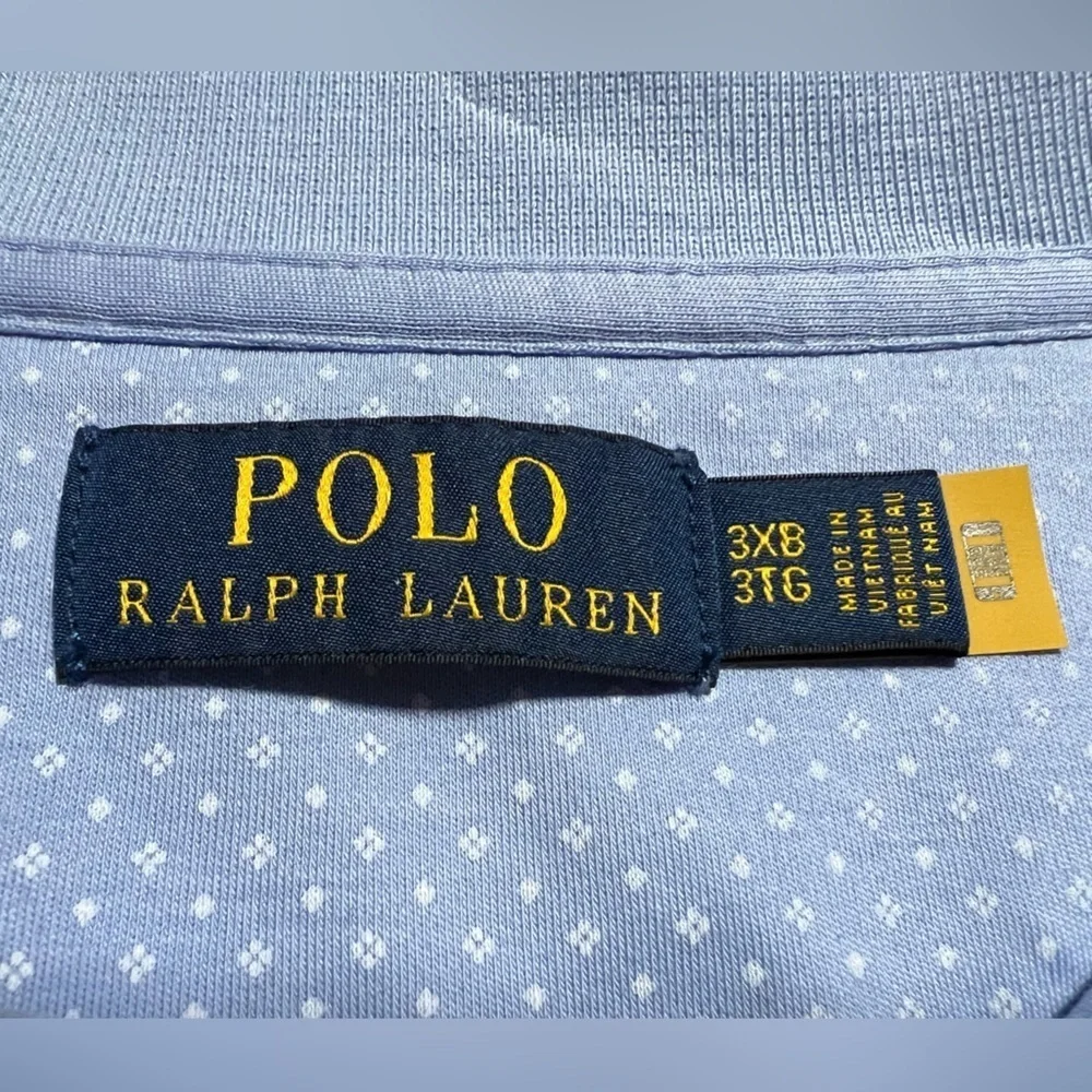 Polo Ralph Lauren 50/1 Blue Interlock Short Sleeve Knit Shirt Size 3XB
